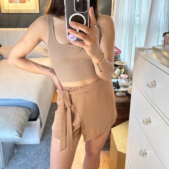 fab'rik Pants - Tan tie front skort